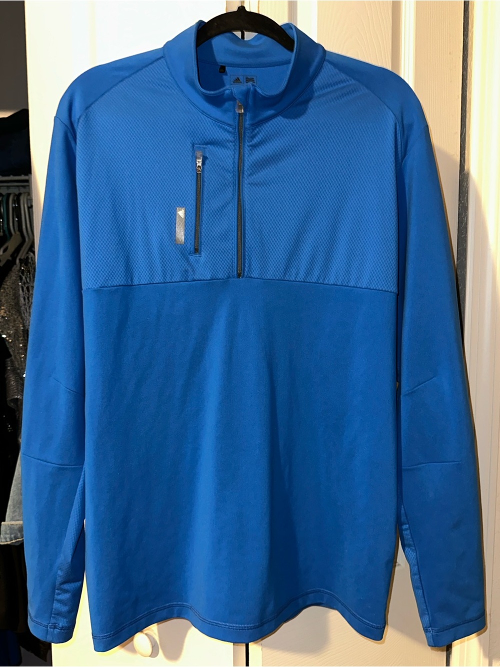 adidas Blue Quarter-Zip Performance Pullover Jacket